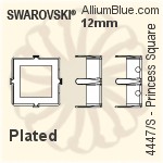 Swarovski Princess Square Settings (4447/S) 6mm - Plated