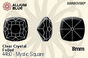施華洛世奇 Mystic 正方形 花式石 (4460) 8mm - 透明白色 白金水銀底 - 關閉視窗 >> 可點擊圖片