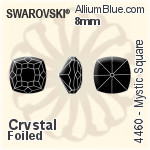 Swarovski Mystic Square Fancy Stone (4460) 8mm - Clear Crystal With Platinum Foiling