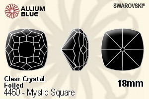 施華洛世奇 Mystic 正方形 花式石 (4460) 18mm - 透明白色 白金水銀底 - 關閉視窗 >> 可點擊圖片