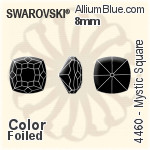 Swarovski Mystic Square Fancy Stone (4460) 8mm - Color With Platinum Foiling