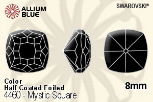 施华洛世奇 Mystic 正方形 花式石 (4460) 8mm - 颜色（半涂层） 白金水银底 - 关闭视窗 >> 可点击图片