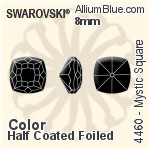 Swarovski Mystic Square Fancy Stone (4460) 8mm - Color (Half Coated) With Platinum Foiling