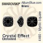 施華洛世奇 Mystic 正方形 花式石 (4460) 10mm - 顏色（半塗層） 白金水銀底