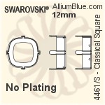 Swarovski Classical Square Settings (4461/S) 16mm - No Plating