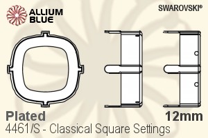 Swarovski Classical Square Settings (4461/S) 12mm - Plated - Haga Click en la Imagen para Cerrar