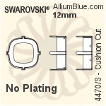 Swarovski Cushion Cut Settings (4470/S) 12mm - Plated