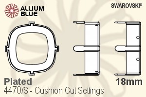 スワロフスキー Cushion カットファンシーストーン石座 (4470/S) 18mm - メッキ