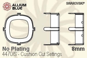 Swarovski Cushion Cut Settings (4470/S) 8mm - No Plating - Click Image to Close