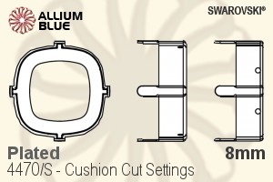 Swarovski Cushion Cut Settings (4470/S) 8mm - Plated - Haga Click en la Imagen para Cerrar