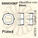 Swarovski Cushion Cut Settings (4470/S) 8mm - No Plating