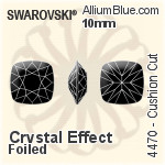 Swarovski Cushion Cut Fancy Stone (4470) 10mm - Clear Crystal With Platinum Foiling