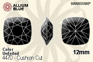 スワロフスキー Cushion カット ファンシーストーン (4470) 12mm - カラー 裏面にホイル無し - ウインドウを閉じる