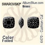 スワロフスキー Cushion カット ファンシーストーン (4470) 8mm - カラー 裏面プラチナフォイル