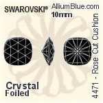 Swarovski Rose Cut Cushion Fancy Stone (4471) 10mm - Clear Crystal With Platinum Foiling