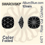 Swarovski Rose Cut Cushion Fancy Stone (4471) 12mm - Color Unfoiled