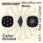 Swarovski Rose Cut Cushion Fancy Stone (4471) 12mm - Color With Platinum Foiling