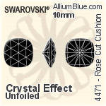 Swarovski Rose Cut Cushion Fancy Stone (4471) 10mm - Crystal Effect Unfoiled