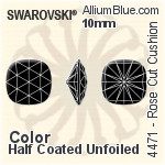 Swarovski Rose Cut Cushion Fancy Stone (4471) 10mm - Color (Half Coated) Unfoiled