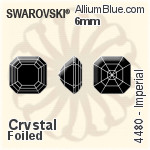 Swarovski Imperial Fancy Stone (4480) 6mm - Clear Crystal With Platinum Foiling