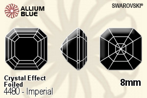 Swarovski Imperial Fancy Stone (4480) 8mm - Crystal Effect With Platinum Foiling - Haga Click en la Imagen para Cerrar