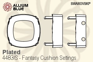Swarovski Fantasy Cushion Settings (4483/S) 12mm - Plated - Click Image to Close