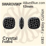 Swarovski Fantasy Cushion Fancy Stone (4483) 14mm - Color Unfoiled