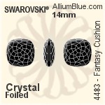 Swarovski Fantasy Cushion Fancy Stone (4483) 12mm - Color With Platinum Foiling
