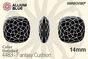 施華洛世奇 Fantasy Cushion 花式石 (4483) 14mm - 顏色 無水銀底