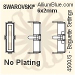 Swarovski Baguette Settings (4500/S) 10x3mm - Plated