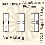 Swarovski Baguette Settings (4500/S) 6x2mm - Plated