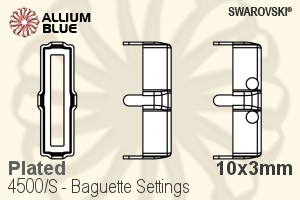 Swarovski Baguette Settings (4500/S) 10x3mm - Plated - Click Image to Close