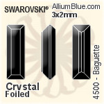 施華洛世奇XILION施亮正方形 花式石 (4428) 1.5mm - 顏色 白金水銀底