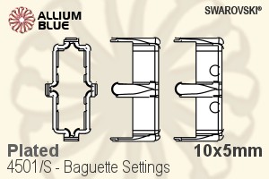 スワロフスキー Baguetteファンシーストーン石座 (4501/S) 10x5mm - メッキ - ウインドウを閉じる