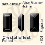 Swarovski Baguette Fancy Stone (4501) 4x2mm - Clear Crystal With Platinum Foiling