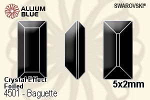 Swarovski Baguette Fancy Stone (4501) 5x2mm - Crystal Effect With Platinum Foiling