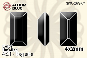Swarovski Baguette Fancy Stone (4501) 4x2mm - Color Unfoiled