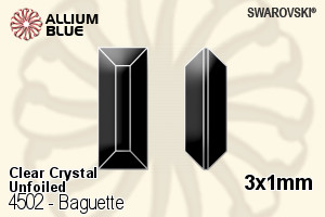 Swarovski Baguette Fancy Stone (4502) 3x1mm - Clear Crystal Unfoiled - Haga Click en la Imagen para Cerrar