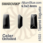 Swarovski Tapered Baguette Fancy Stone (4503) 6.3x2.4mm - Crystal Effect With Platinum Foiling
