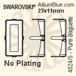 Swarovski Pure Baguette Settings (4524/S) 16x8mm - No Plating