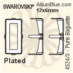Swarovski Pure Baguette Settings (4524/S) 16x8mm - Plated