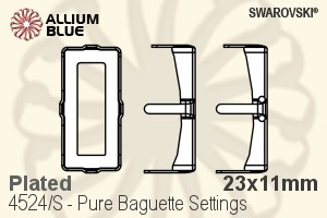 Swarovski Pure Baguette Settings (4524/S) 23x11mm - Plated