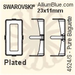Swarovski Pure Baguette Settings (4524/S) 16x8mm - Plated