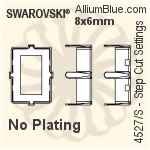 Swarovski Step Cut Settings (4527/S) 8x6mm - Plated