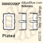 Swarovski Step Cut Settings (4527/S) 8x6mm - No Plating