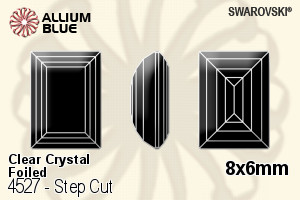 Swarovski Step Cut Fancy Stone (4527) 8x6mm - Clear Crystal With Platinum Foiling