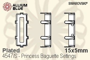 スワロフスキー Princess Baguetteファンシーストーン石座 (4547/S) 15x5mm - メッキ - ウインドウを閉じる
