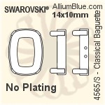 Swarovski Classical Baguette Settings (4565/S) 14x10mm - Plated