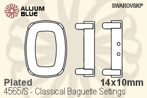 スワロフスキー Classical Baguetteファンシーストーン石座 (4565/S) 14x10mm - メッキ - ウインドウを閉じる