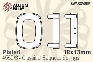 Swarovski Classical Baguette Settings (4565/S) 18x13mm - Plated - Haga Click en la Imagen para Cerrar